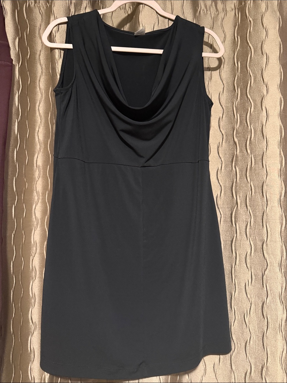 Black Sleeveless Cowl Neck Tunic top